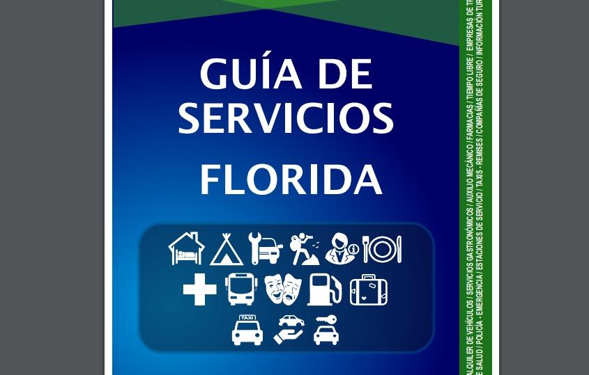 Carátula de la guía de Servicios Florida la cual se compone del titular e íconos que representan los servicios