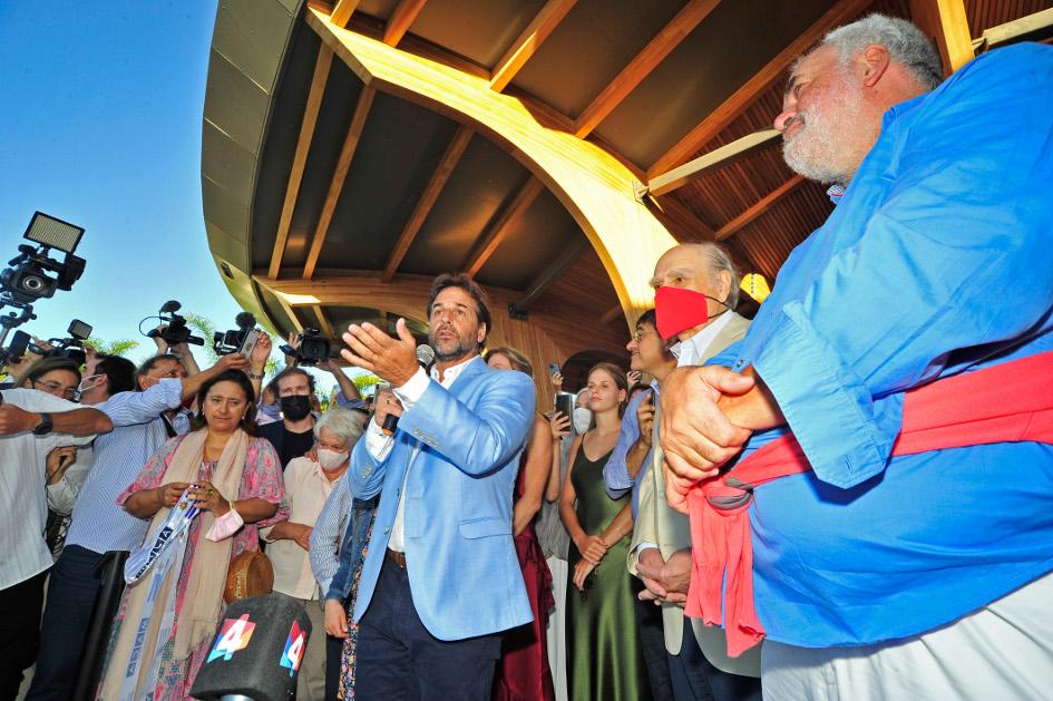 Presidente de la República, Luis Lacalle Pou, en inauguración del MACA, en Manantiales, Maldonado