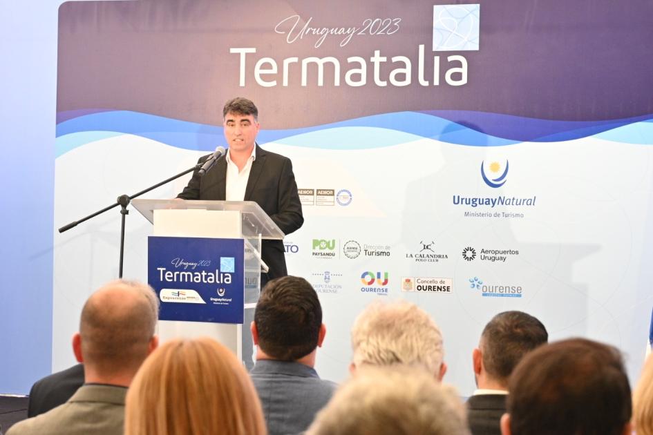 Intendente de Salto, Andrés Lima, en acto de apertura de Termatalia, en Salto, Uruguay