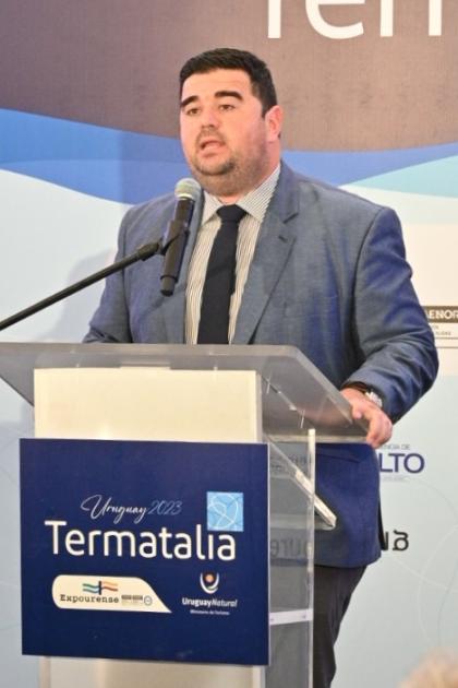 Intendente de Paysandú, Nicolás Olivera, en acto de apertura de Termatalia, en Salto, Uruguay