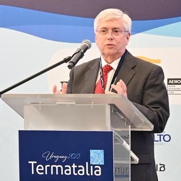 Ministro de Turismo, Tabaré Viera, en acto de apertura de Termatalia, en Salto, Uruguay
