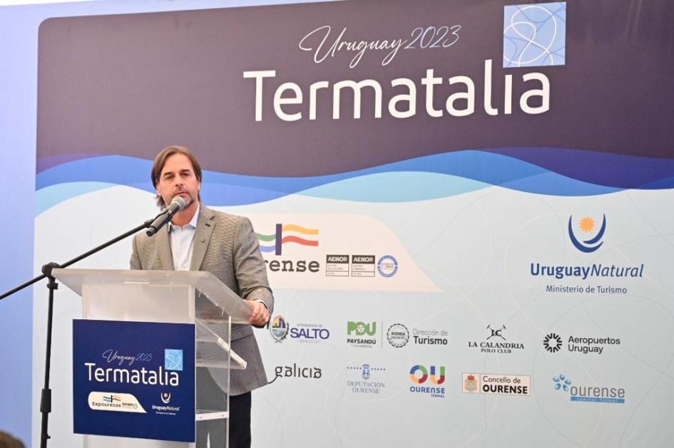 Presidente de la República, Luis Lacalle Pou, en acto de apertura de Termatalia, en Salto, Uruguay