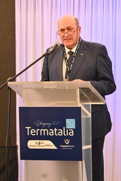 Director de Termatalia, Rogelio Martínez, en acto de apertura de Termatalia, en Salto, Uruguay