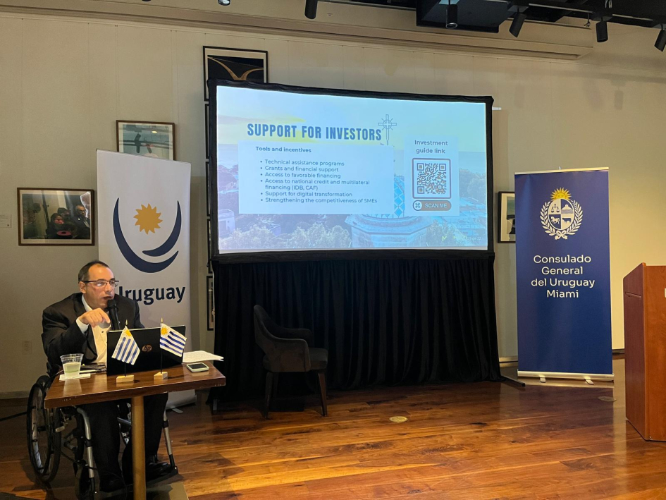 Pablo Menoni, en el desayuno "Uruguay te espera"