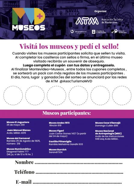 Cuponera de visitas a ser sellada por los museos participantes Cuponera de visitas a ser sellada por los museos participantes