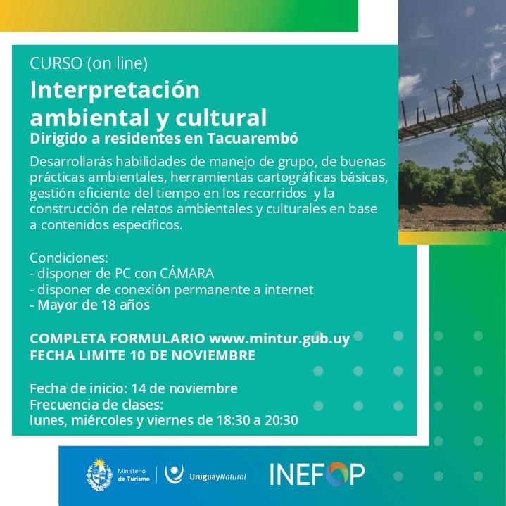 Curso de Interpretación ambiental y cultural dirigido a residentes en Tacuarembó Curso de Interpretación ambiental y cultural dirigido a residentes en Tacuarembó