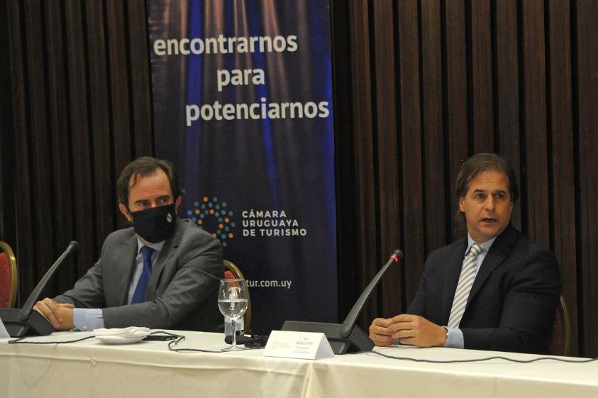 Ministro de Turismo, Germán Cardoso y presidente de la República, Luis Lacalle Pou