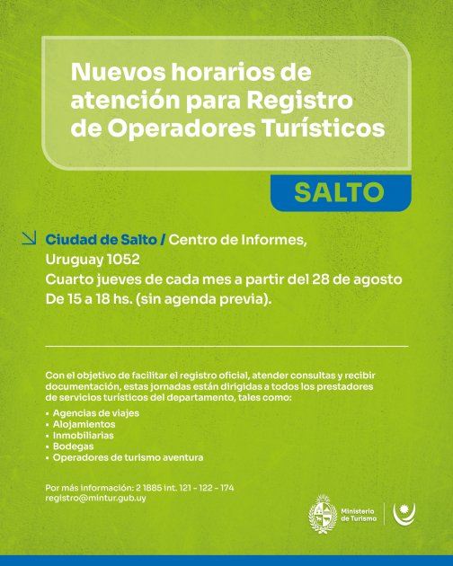 Nuevos horarios de atención para Salto Nuevos horarios de atención para Salto