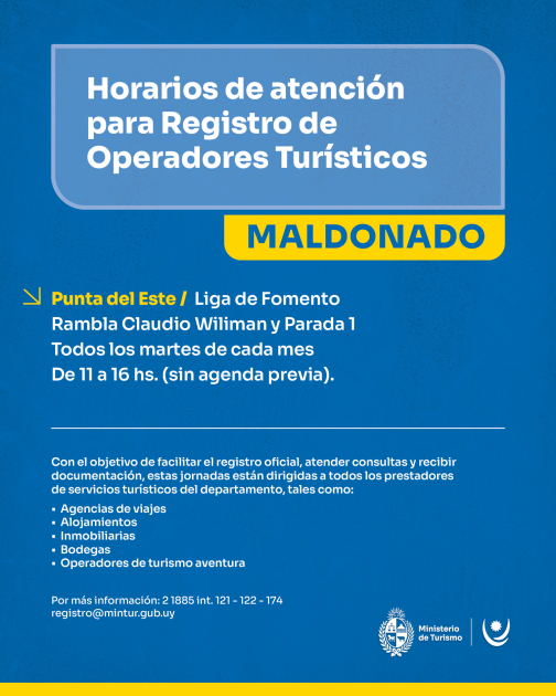 Horarios de atención para Maldonado Horarios de atención para Maldonado