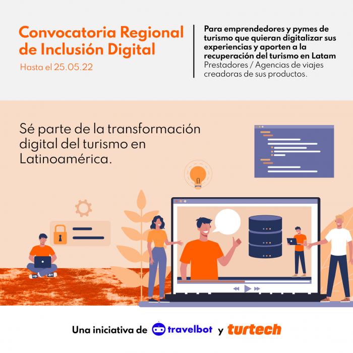 Convocatoria Regional de Inclusión Digital para emprendedores y empresas de turismo 