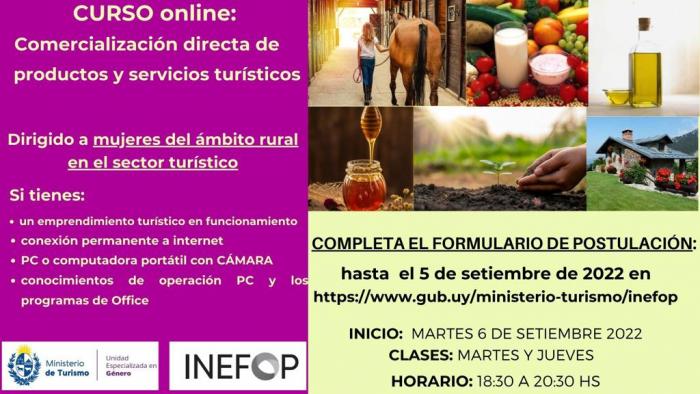Convocatoria a mujeres rurales en el sector turístico del Uruguay para curso online