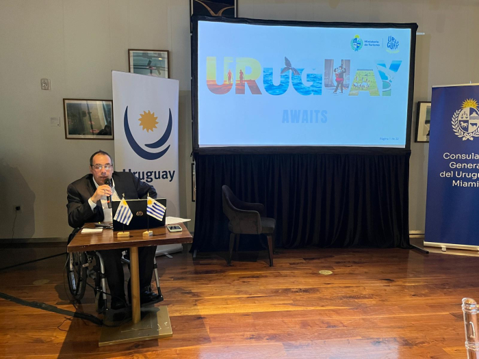 Pablo Menoni, en el desayuno "Uruguay te espera"