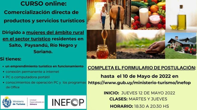 Convocatoria a mujeres rurales en el sector turístico de región Litoral, para curso online