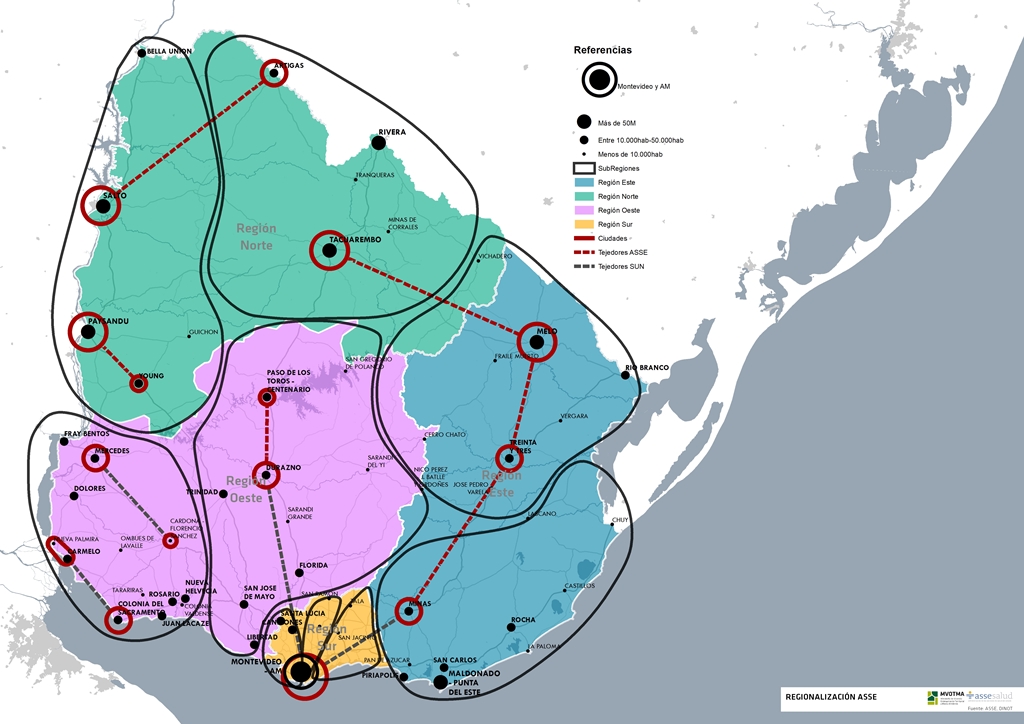 Propuesta final mapa de regiones y subregiones de ASSE 