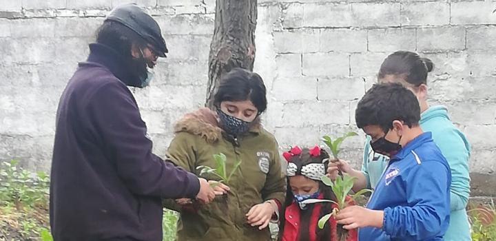 Actividad en el barrio Tres Ombúes del Proyecto Planta que te Planta