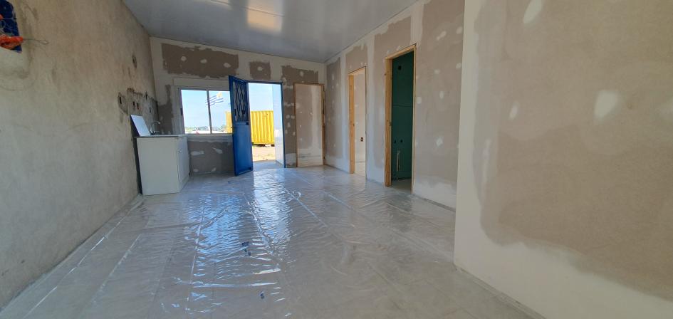 Vista interior de una vivienda en construcción Vista interior de una vivienda en construcción