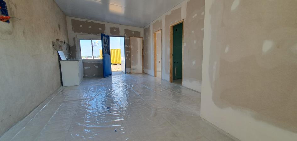 Vista interior de una vivienda en construcción