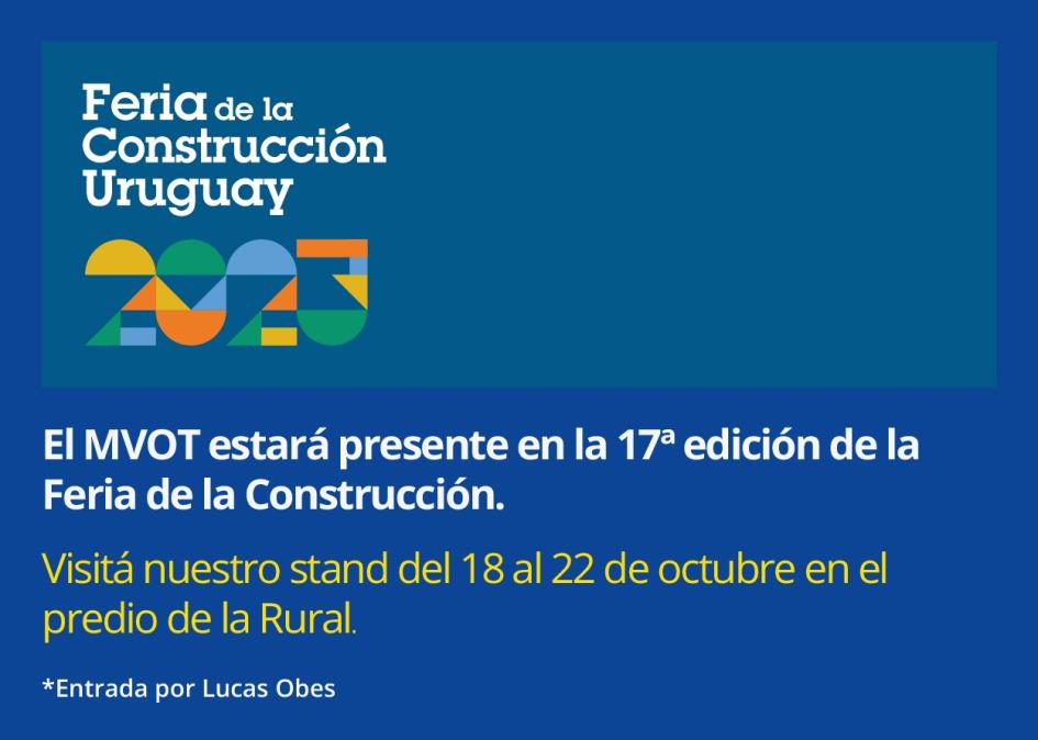 cartel promocional del stand de MVOT en la feria de la construcción 