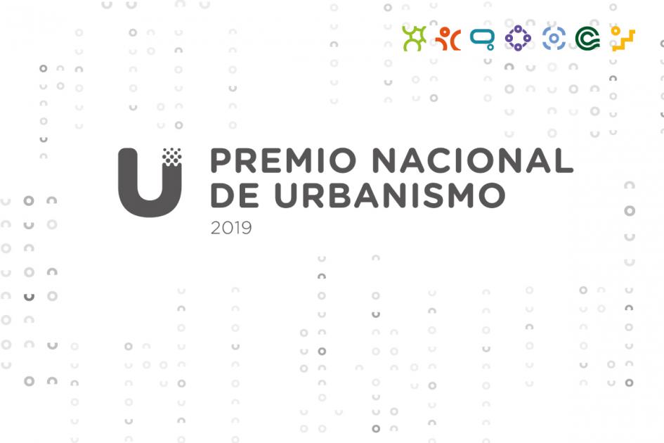 Premio Nacional de Urbanismo 2019 diseño con distintas formas y colores y la inscripción Premio Nacional de Urbanismo