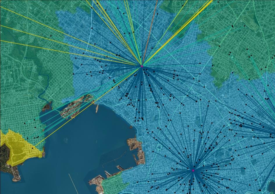 mapa que muestra el análisis de la cobertura asistencial de Elepem