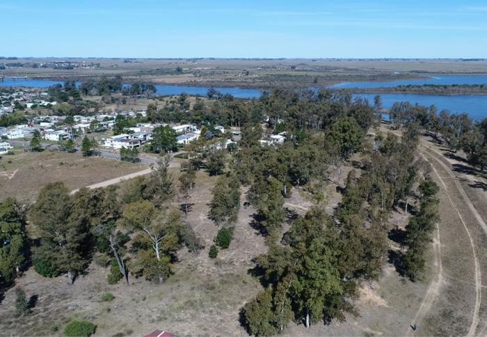 Región Centro Foto aérea de Paso de los Toros. Se ve el río Negro, la parte final de la ciudad, arboles y verde
