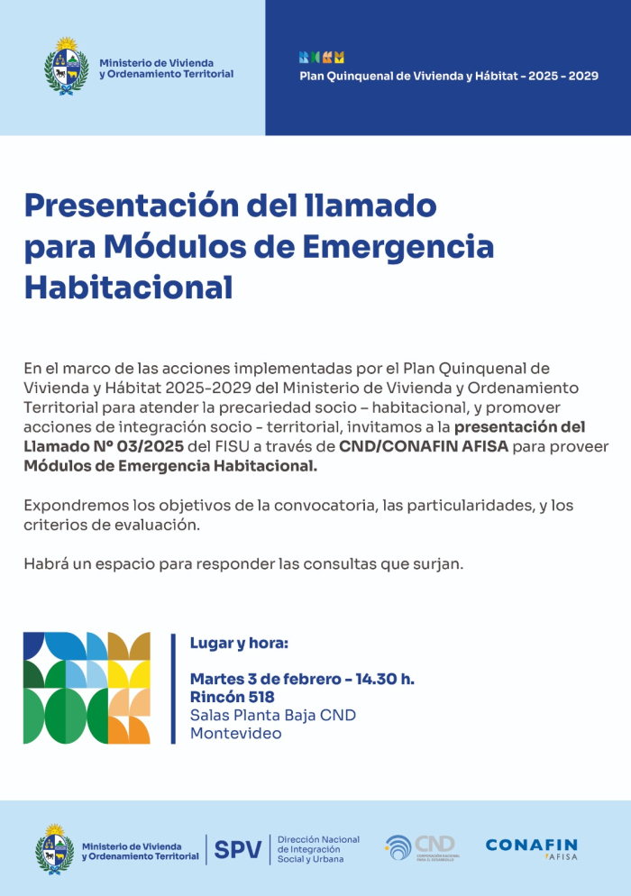 invitacion Modulos de Emergencia Habitacional