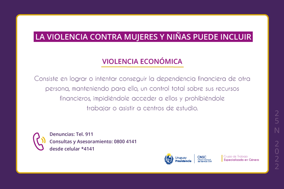 Placa 5 - 30 de noviembre Placa 4 - Violencia económica
