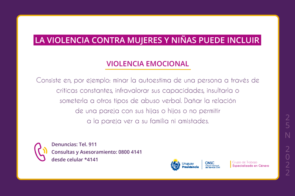 Placa 4 - 29 de noviembre Placa 4 - Violencia emocional