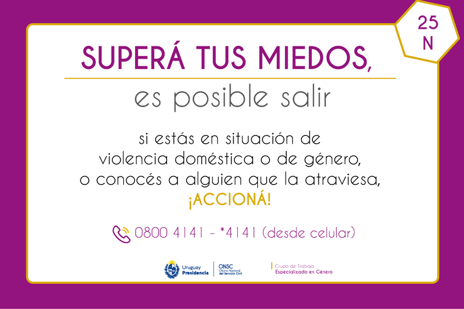 Campaña ¡ACCIONÁ! 25N - Pieza gráfica semana 3 Superá tus miedos, es posible salir