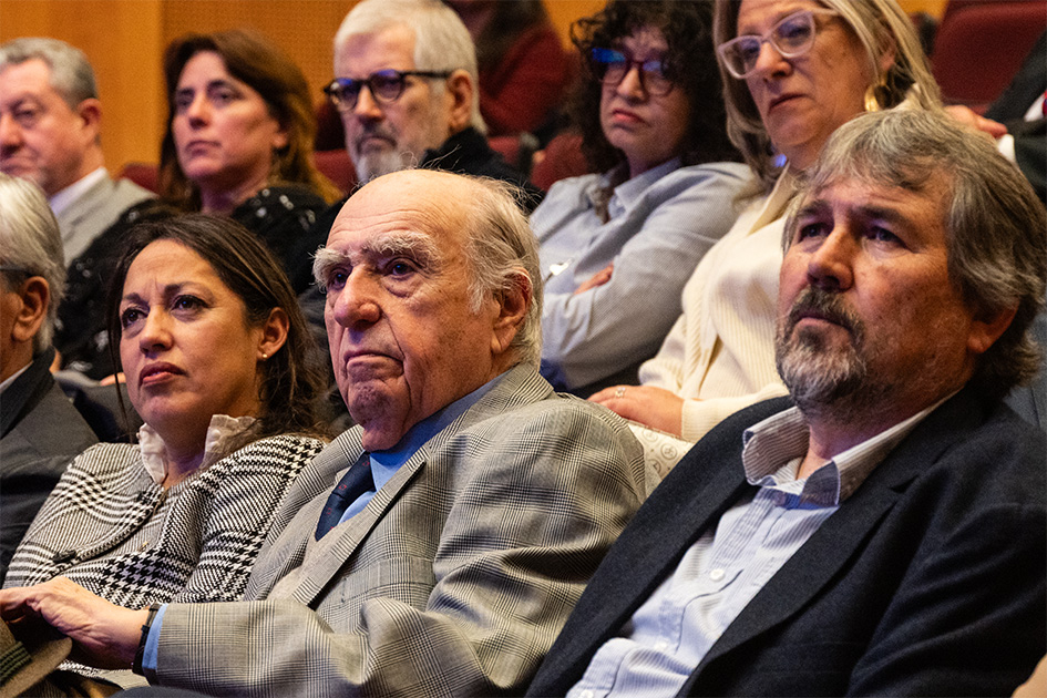 Expresidente Julio María Sanguinetti junto, Diego Pastorín y Fernanda Cardona