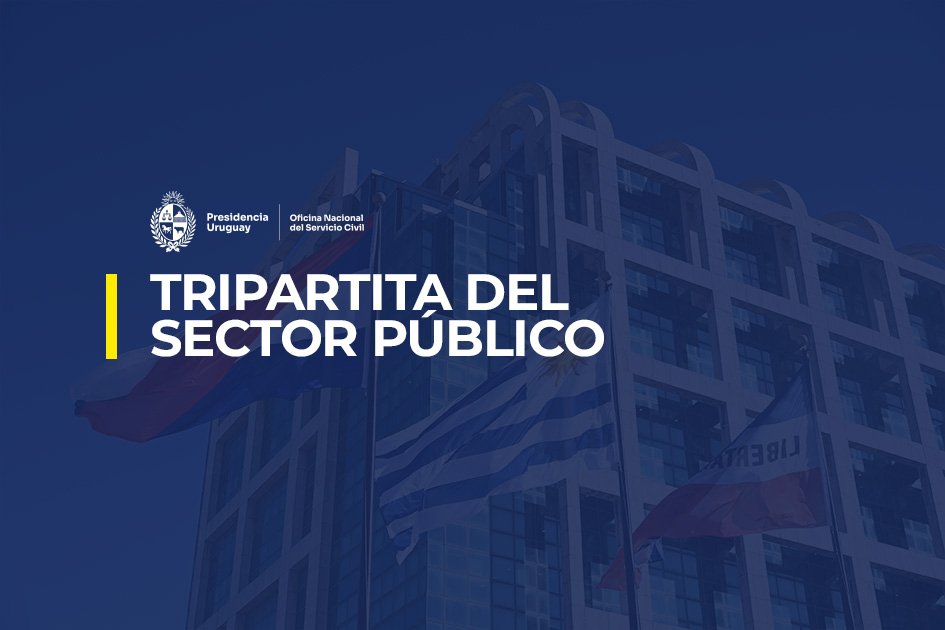 Placa con la identidad de la Tripartita del Sector Público