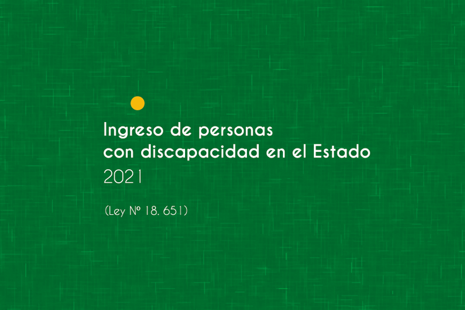 Ingreso de personas con discapacidad en el Estado, 2021 Tapa del informe con el texto "Ingreso de personas con discapacidad en el Estado, 2021"
