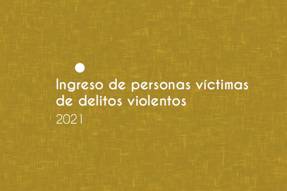 Tapa del informe con el texto "Ingreso de personas víctimas de delitos violentos, 2021"