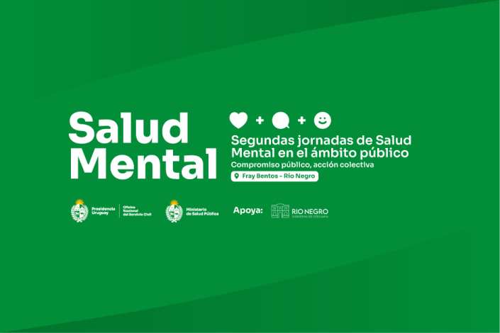 Placa fondo verde sobre las Segundas jornadas de Salud Mental