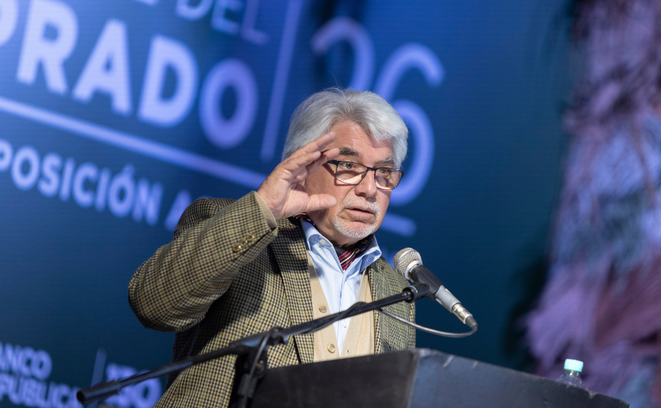 Coordinador de la Comisión Estratégica Interministerial para Asuntos de Riego, Tabaré Aguerre, presenta en la 5° Conferencia Agricultura y Riego, en la Expo Prado 2026