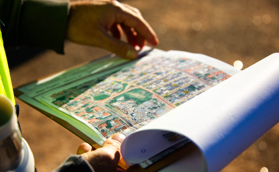 Mapa de Cerro Norte en las manos de un censista