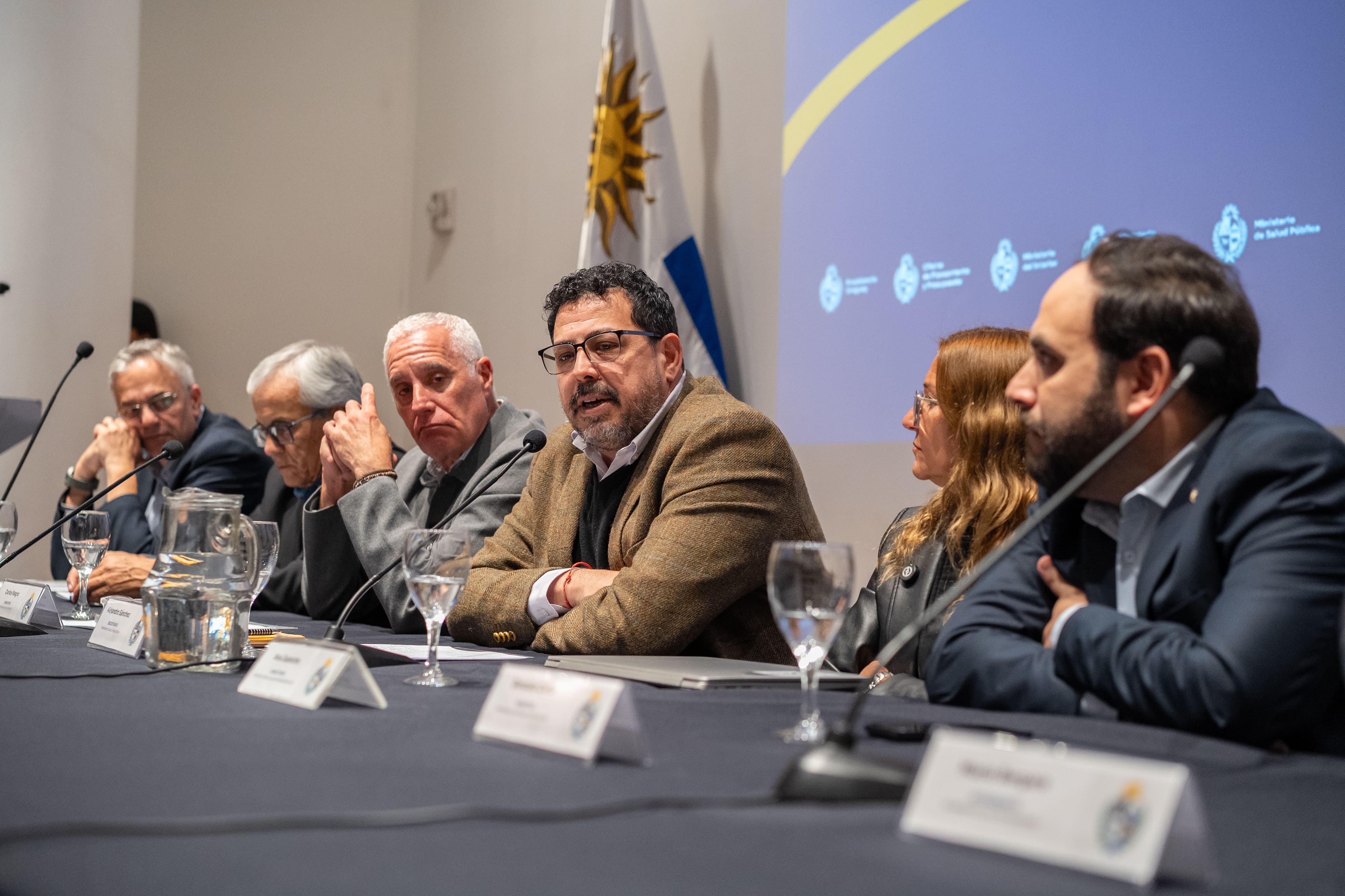 Secretario de la Presidencia, Alejandro Sánchez, en mesa de autoridades durante la presentación del plan Libertad Segura