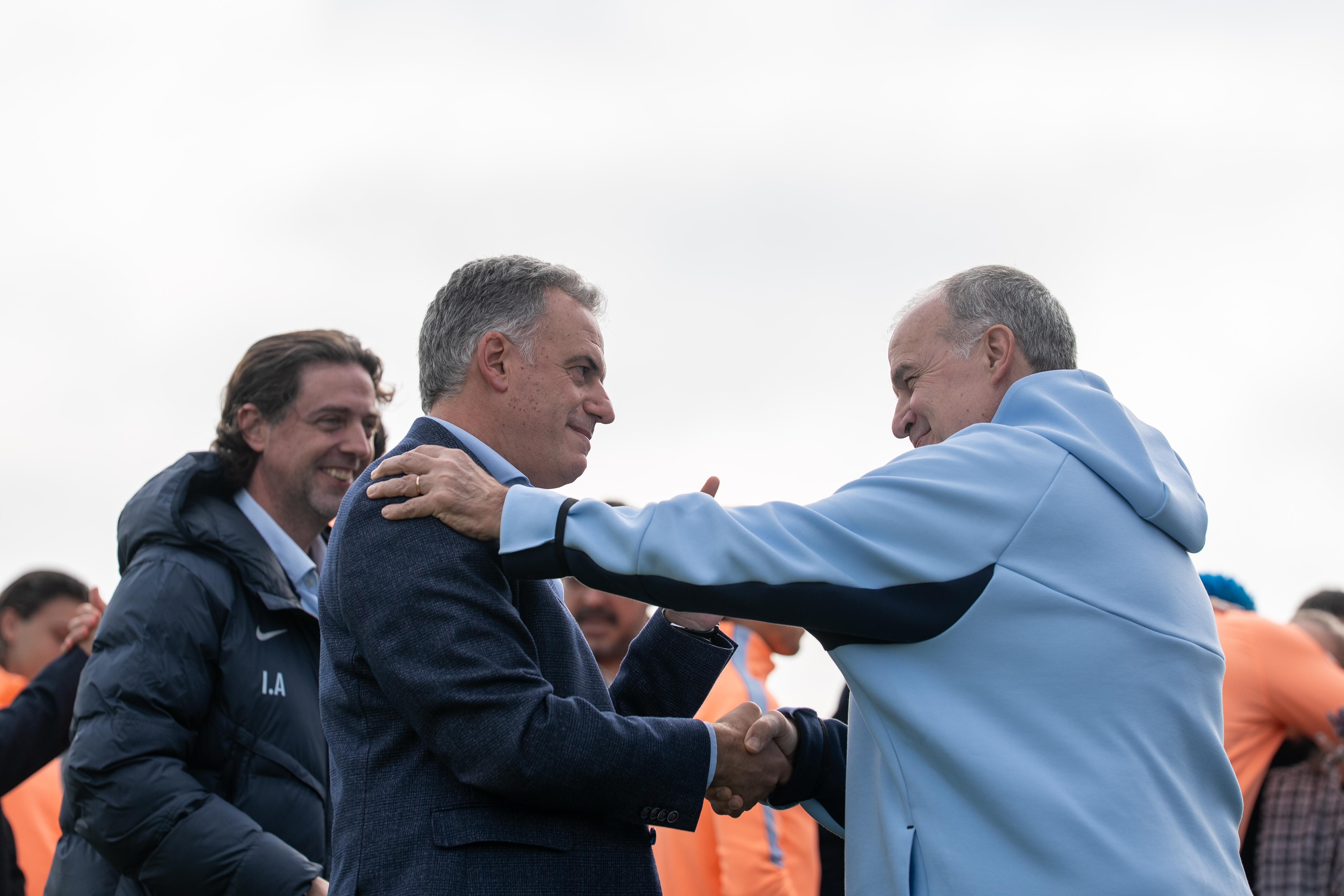 Ignacio Alonso, Yamandú Orsi y Marcelo Bielsa