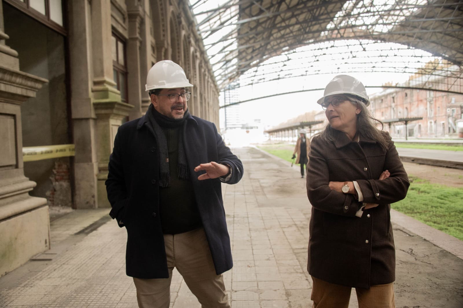 Alejandro Sánchez y Lucía Etcheverry en la Estación Central de AFE