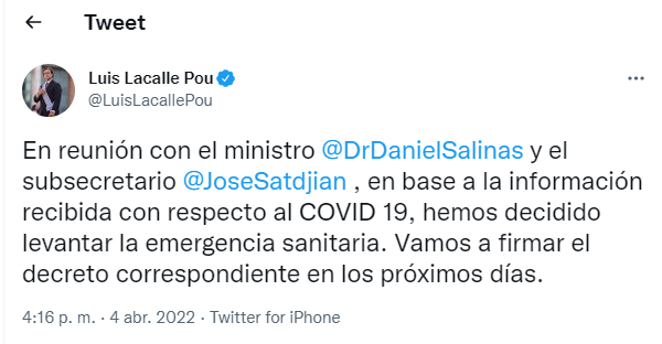 Mensaje de Lacalle Pou