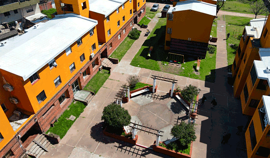 Vista aérea de complejo