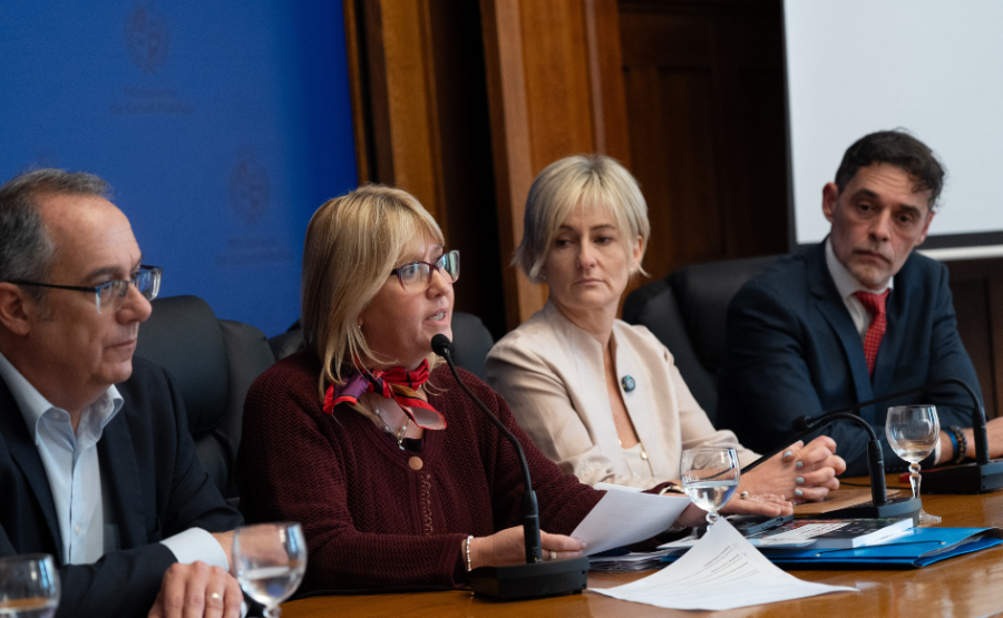 Ministra de Salud Pública, Cristina Lustemberg, habla en conferencia, en el Día Nacional de la Prevención del Suicidio.