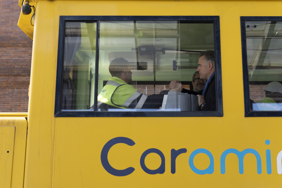 Presidente Orsi en dresina del Ferrocarril Central