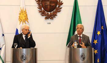 Sergio Mattarella y Tabaré Vázquez Sergio Mattarella y Tabaré Vázquez