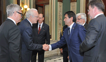 Ministro de Relaciones Exteriores y Asuntos Europeos de la República Eslovaca, Miroslav Lajcak, recibido por el Presidente en ejercicio, Raúl Sendic