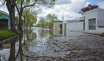 Zona urbana inundada, foto de archivo Zona urbana inundada, foto de archivo