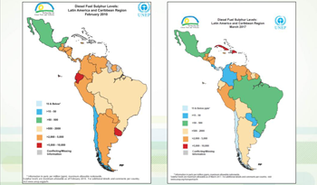 Imagen comparativa de emisiones de azufre Imagen comparativa de emisiones de azufre