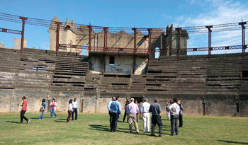 Autoridades en Plaza de Toros Real de San Carlos, en Colonia Autoridades en Plaza de Toros Real de San Carlos, en Colonia
