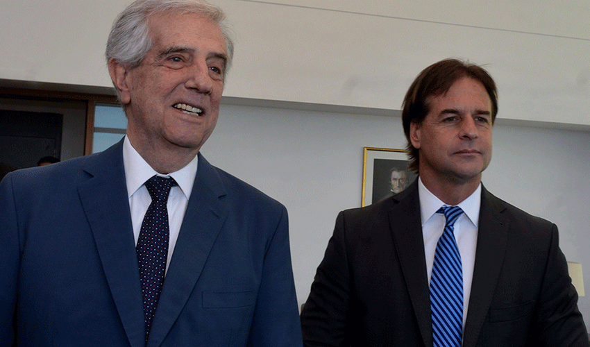 Presidente de la República, Tabaré Vázquez, y presidente electo, Luis Lacalle Pou