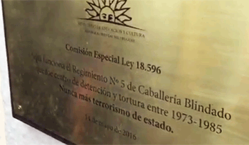Placa en homenaje a víctimas de la dictadura en Tacuarembó Placa en homenaje a víctimas de la dictadura en Tacuarembó